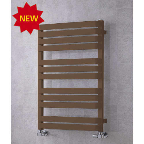 Colour Heated Towel Rail & Wall Brackets 915x500 (Pale Brown).