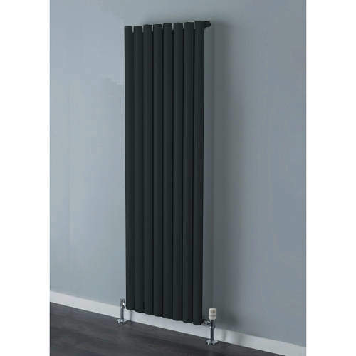 Colour Tallis Single Vertical Radiator 1820x420mm (Jet Black).