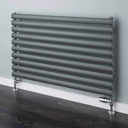 Colour Tallis Horizontal Radiator 420x1020mm (Traffic Grey A, 1641 BTUs).