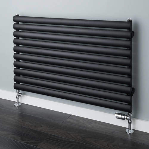 Colour Tallis Horizontal Radiator 420x1020mm (Jet Black, 1641 BTUs).