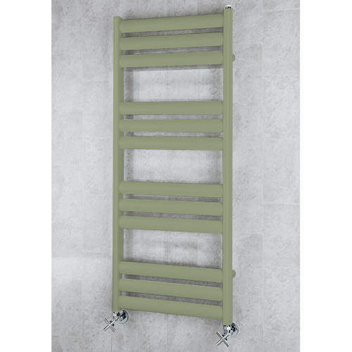 Colour Heated Ladder Rail & Wall Brackets 1060x500 (Reed Green).