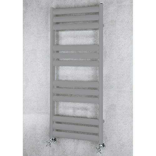 Colour Heated Ladder Rail & Wall Brackets 1060x500 (Grey Aluminium).