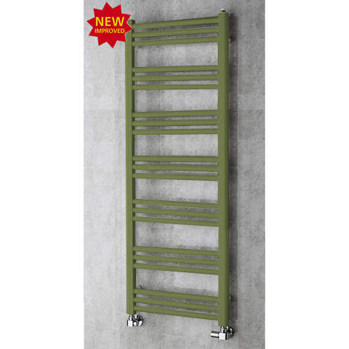 Colour Heated Ladder Rail & Wall Brackets 1374x500 (Reed Green).