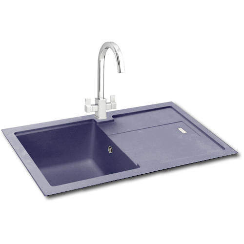 Carron Phoenix Bali 100 Single Bowl Granite Sink 780x500mm (Stone Grey).