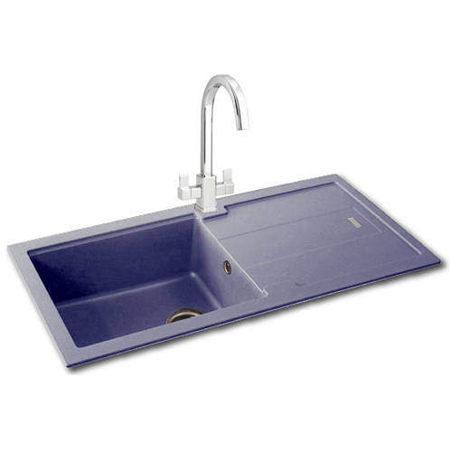 Carron Phoenix Bali 105 Single Bowl Granite Sink 970x500mm (Stone Grey).