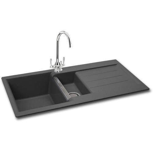 Carron Phoenix Java 150 Double Bowl Granite Sink 1000x510mm (Graphite).