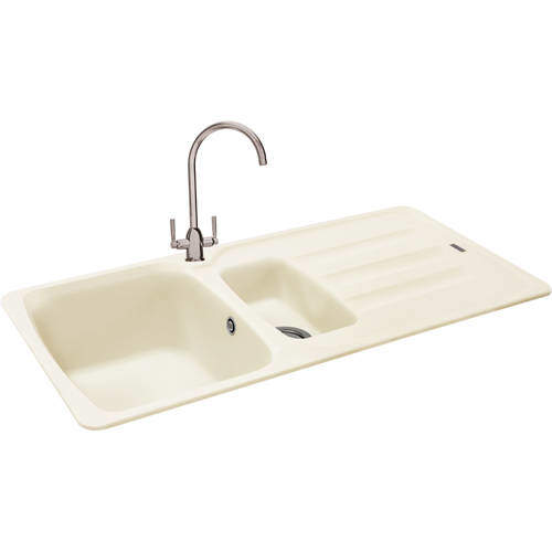 Carron Phoenix Calla 150 Double Bowl Granite Sink 970x500mm (Champagne).