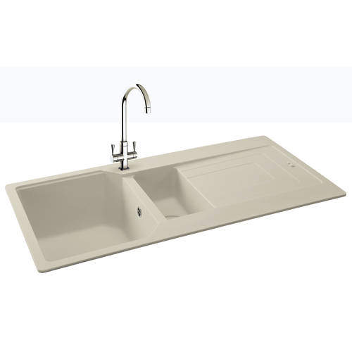 Carron Phoenix Aruba Double Bowl Granite Sink 1000x500mm (Champagne).