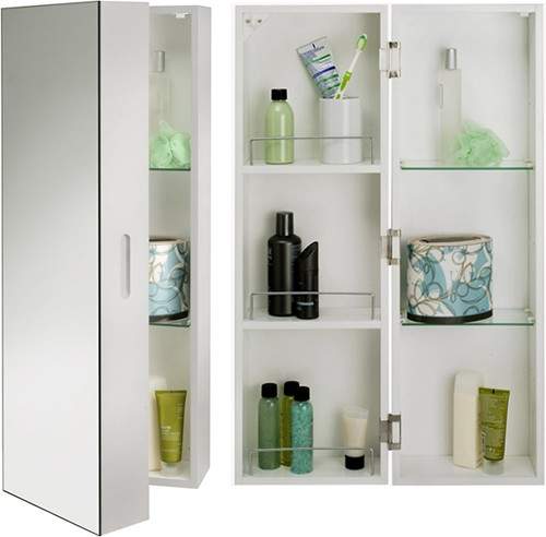 Croydex Cabinets Tall Bathroom Cabinet With Mirror. 250x800x210mm.