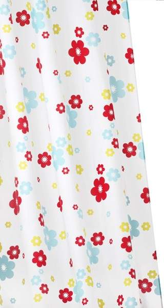 Croydex Textile Shower Curtain & Rings (Fun Floral, 1800mm).
