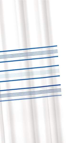 Croydex Textile Shower Curtain & Rings (Seastripe, 1800mm).