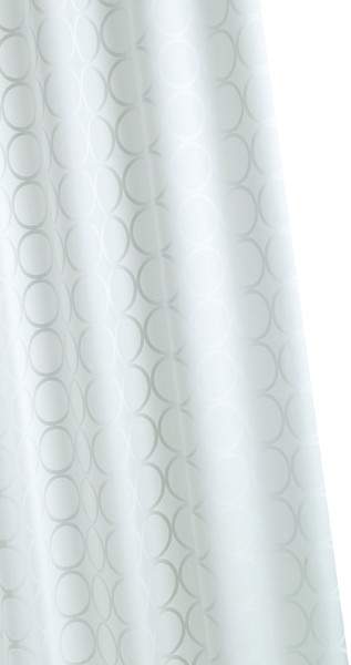Croydex Textile Shower Curtain & Rings (Simple Circles, 1800mm).