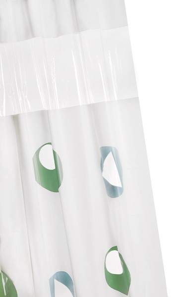 Croydex PVC Shower Curtain & Rings (Modesty Circles, 1800mm).