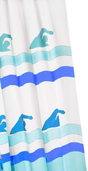 Croydex PVC Shower Curtain & Rings (Swimmer, 1800mm).