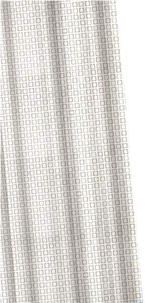 Croydex EVA Shower Curtain & Rings (Silver Smart Squares, 1800mm).