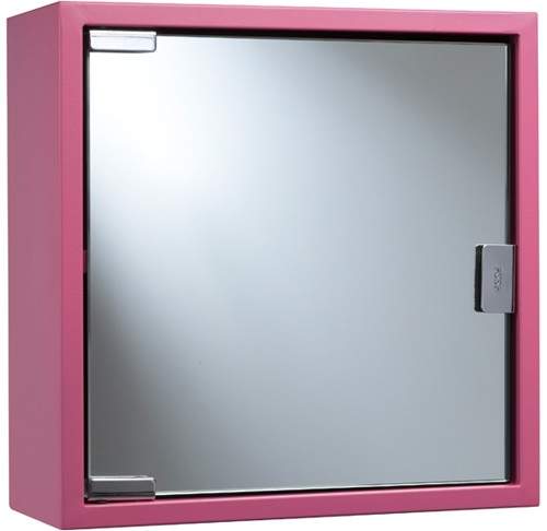 Croydex Cabinets Pink Mirror Bathroom Cabinet. 300x300x120mm.