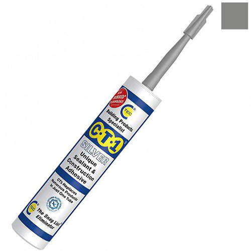 CT1 Sealant & Construction Adhesive (1 Tube, Silver Colour).