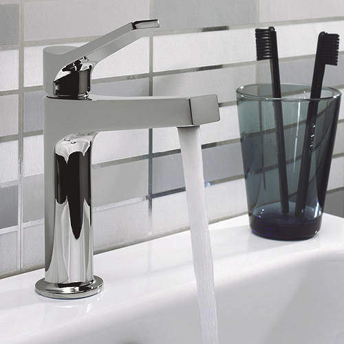 Crosswater Gallery Acute Basin Mixer Tap With Lever Handle (Chrome).
