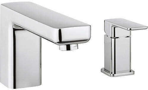 Crosswater Atoll 2 Hole Bath Shower Mixer Tap With Lever Handle (Chrome).