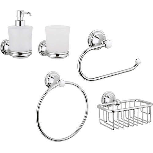 Crosswater Belgravia Bathroom Accessories Pack 5 (Chrome).