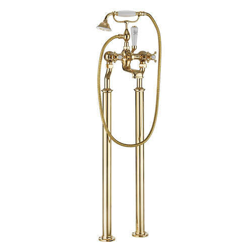 Crosswater Belgravia Bath Shower Mixer Tap With Legs (C Head, Unlac Brass).