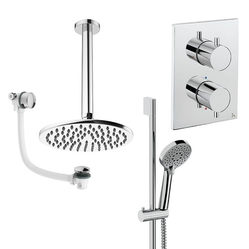 Crosswater MPRO Crossbox Shower Set 10 300mm Head & Ceiling Arm (Chrome).