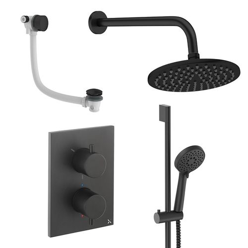 Crosswater MPRO Crossbox Shower Set 10 200mm (Matt Black).