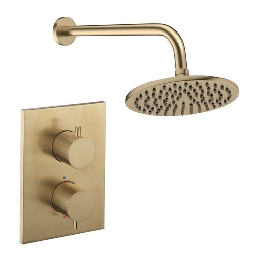 Crosswater MPRO Crossbox Shower Set 1 200mm (Brushed Brass).