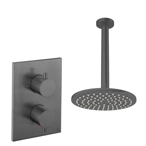 Crosswater MPRO Crossbox Shower Set 1 200mm Head & Ceiling Arm (Slate).