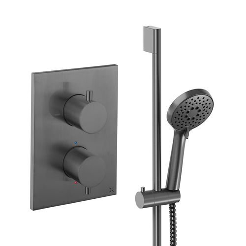 Crosswater MPRO Crossbox Shower Set 2 With Slide Rail Kit (Slate).