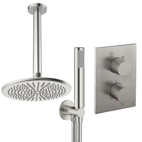 Crosswater MPRO Crossbox Shower Set 3 300mm Head & Handset (Brushed Nickel).