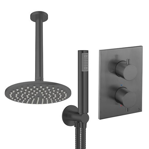 Crosswater MPRO Crossbox Shower Set 3 200mm Head & Handset (Slate).