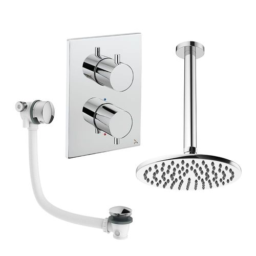 Crosswater MPRO Crossbox Shower Set 7 With 200mm Head & Bath Filler (Chrome).