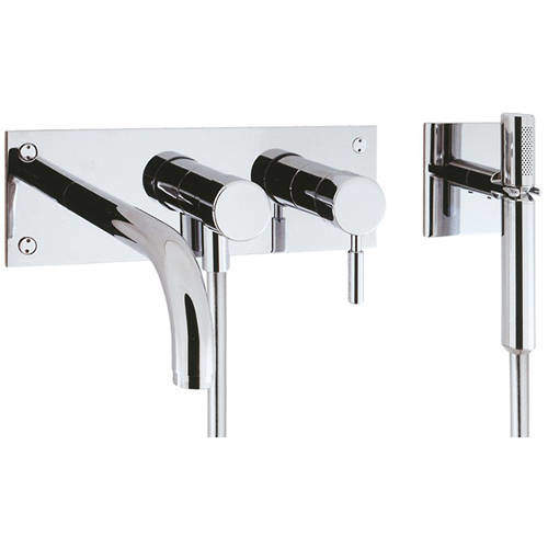 Crosswater Design Wall Mounted Bath Shower Mixer Tap (Chrome).