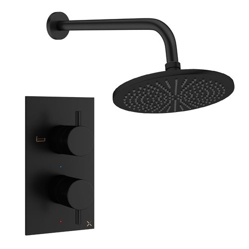 Crosswater MPRO Design Shower Set 1,  300mm Head & Wall Arm (Matt Black).