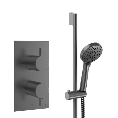 Crosswater MPRO Design Shower Set 2,  Valve & Slide Rail Kit (Slate).
