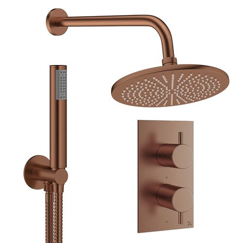 Crosswater MPRO Design Shower Set 3,  300mm Head & Handset (Brushed Bronze).