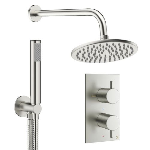 Crosswater MPRO Design Shower Set 3,  200mm Head & Handset (Brushed Nickel).