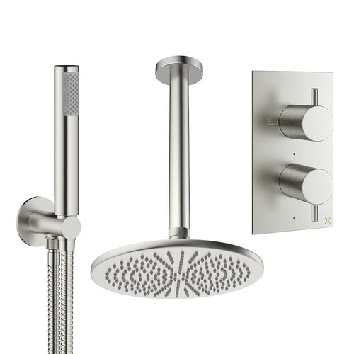 Crosswater MPRO Design Shower Set 3,  300mm Head & Handset (Brushed Nickel).