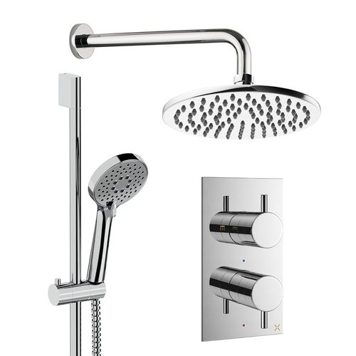 Crosswater MPRO Design Shower Set 4, 200mm Wall Head & Slide Rail (Chrome).
