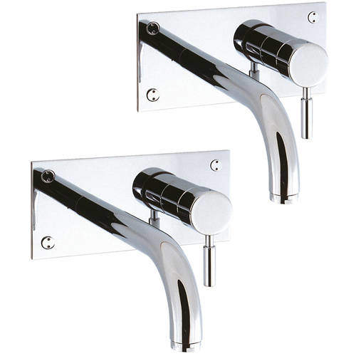 Crosswater Design Wall Mounted Basin & Bath Filler Tap Pack (Chrome).