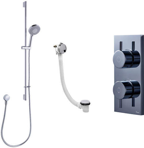 Crosswater Kai Lever Showers Digital Shower, Slide Rail & Bath Filler (LP)