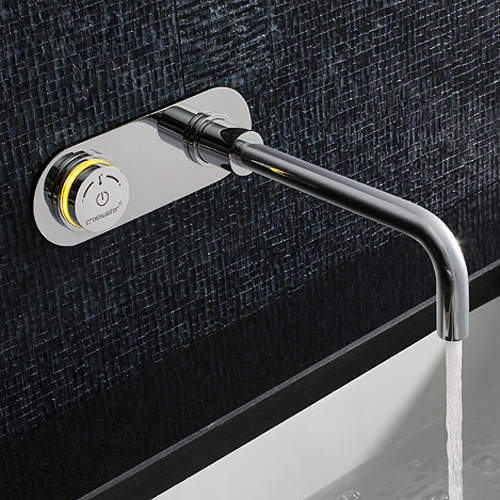 Crosswater Digital Basin Taps Digital Wall Mounted Basin Tap With Long Spout.