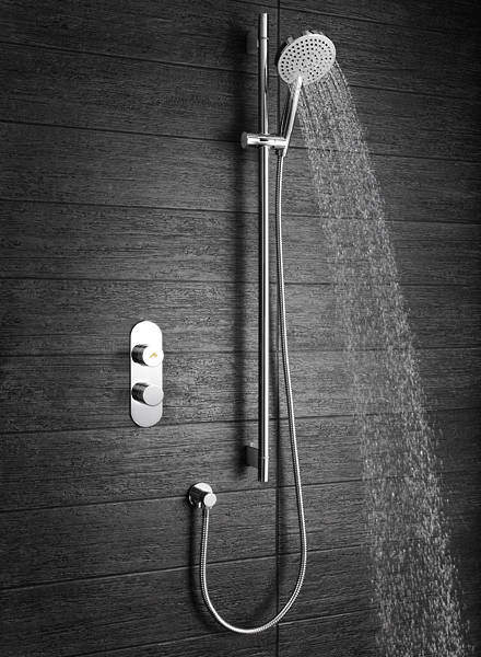 Crosswater Dial Central Thermostatic Shower Valve & Slide Rail Kit (1 Outlet).