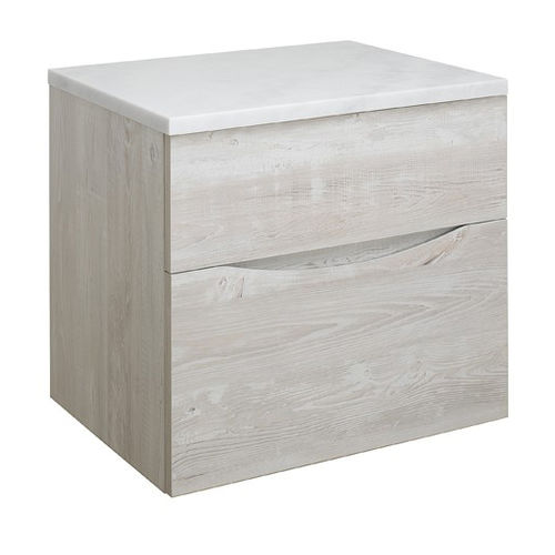 Crosswater Glide II Vanity Unit With Marble Worktop (600mm, Nordic Oak).