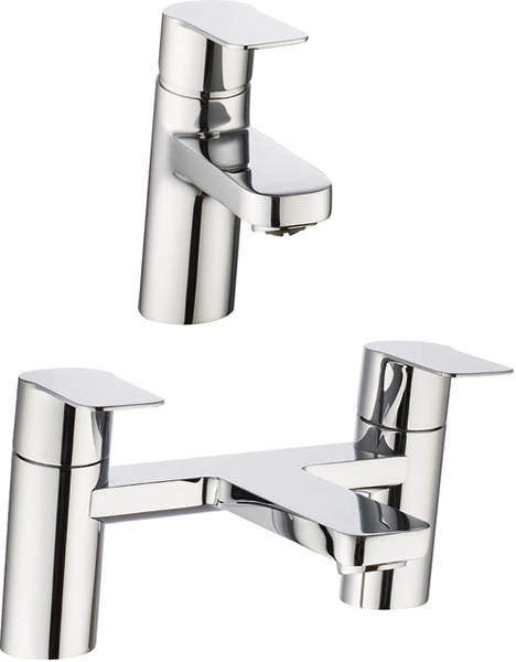 Crosswater KH Zero 6 Basin & Bath Filler Tap Pack (Chrome).