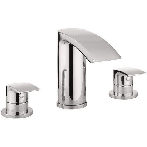 Crosswater Flow 3 Hole Bath Filler Tap (Chrome).