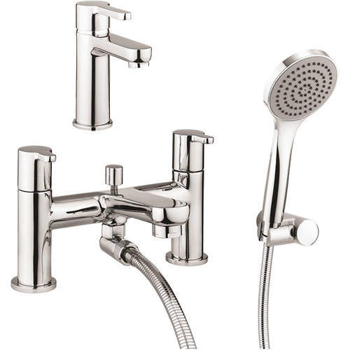 Crosswater Nova Basin & Bath Shower Mixer Tap Pack (Chrome).