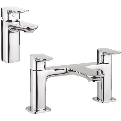 Crosswater Serene Basin & Bath Tap Pack (Chrome).