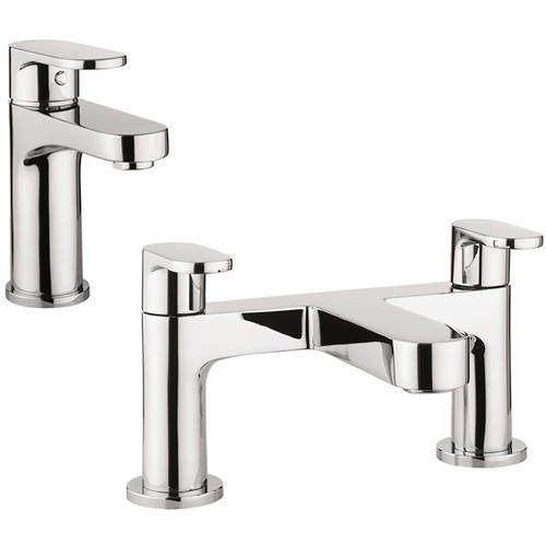 Crosswater Style Basin & Bath Filler Tap Pack (Chrome).